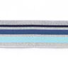 Ruban élastique Glitter [ 4 cm ] – argent/bleu clair,  thumbnail number 2