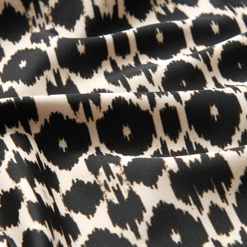 Tissu pour maillot de bain Imprimé léopard abstrait – noir/noix de cajou,  image number 2