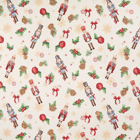 Tissu de décoration Gobelin Casse-noisettes festifs – beige clair/rouge,  Tissu de décoration Gobelin Casse-noisettes festifs – beige clair/rouge,