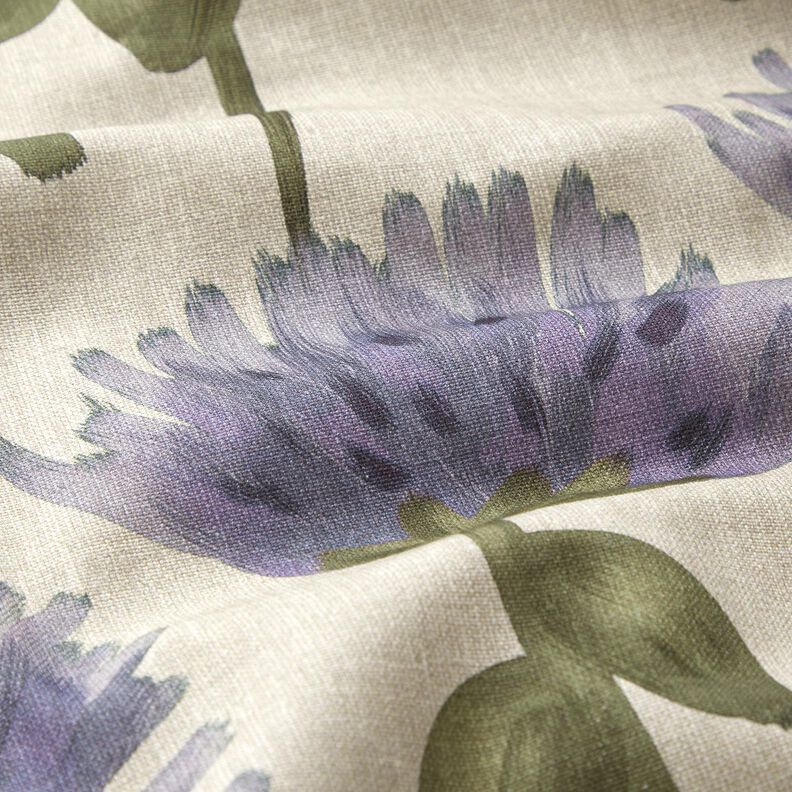 Tissu de décoration Semi-panama trèfle en fleurs – gris bleu/taupe clair, image number 6
