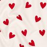 Flanelle coton Cœurs | Poppy Fabrics – ivoire/carmin,  thumbnail number 2