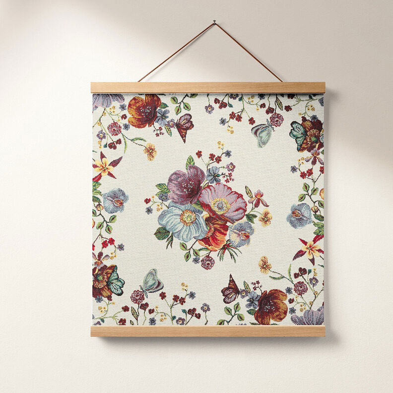 Tissu de décoration pièce Gobelin Fleurs – beige,  image number 6