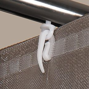 Crochet de rideau pour galon fronceur [ 100 Pièces ] – blanc, 
