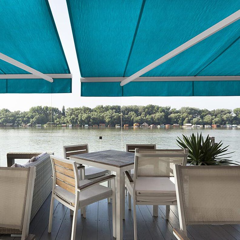 Toile pour store banne uni – turquoise,  image number 9