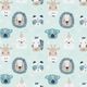 Popeline coton Animaux de fête – bleu aqua,  thumbnail number 1