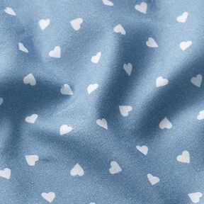 Popeline de coton bio Cœurs éparpillés – jean bleu clair, 