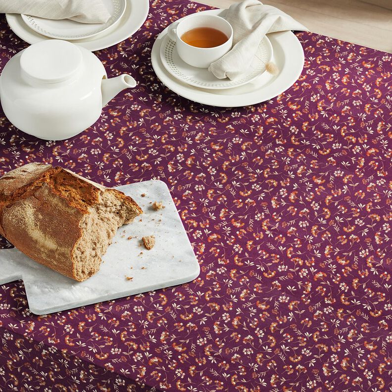 Tissu en coton Cretonne Fleurs délicates – raisin,  image number 5