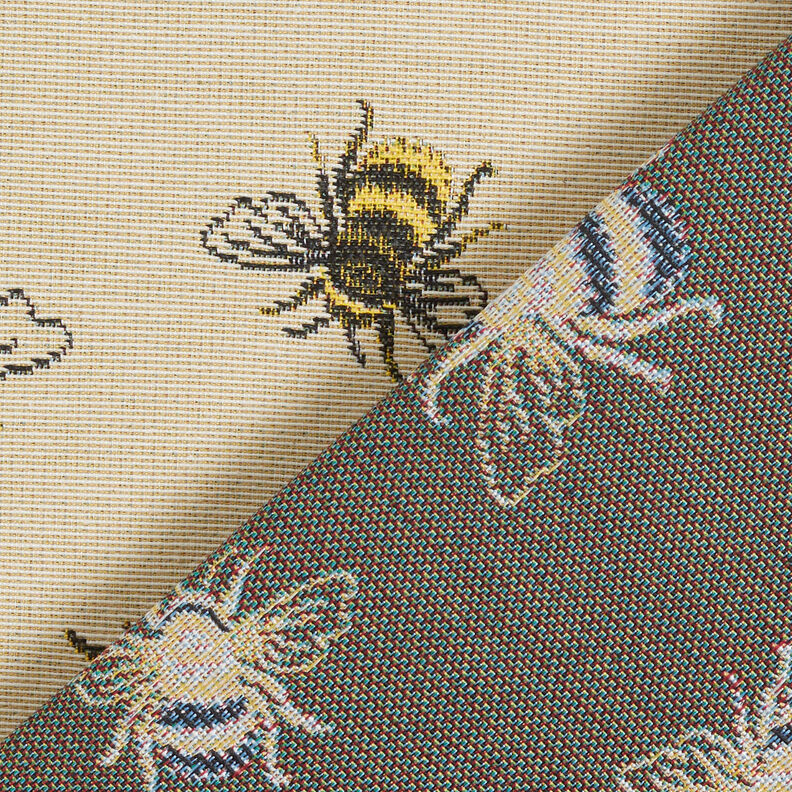 Tissu de décoration Gobelin Essaim d'abeilles – beige clair/jaune, image number 5
