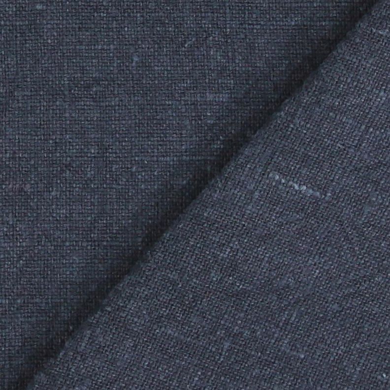 Tissu de Ramie–Mix stonewashed, qualité lourde – bleu nuit,  image number 3