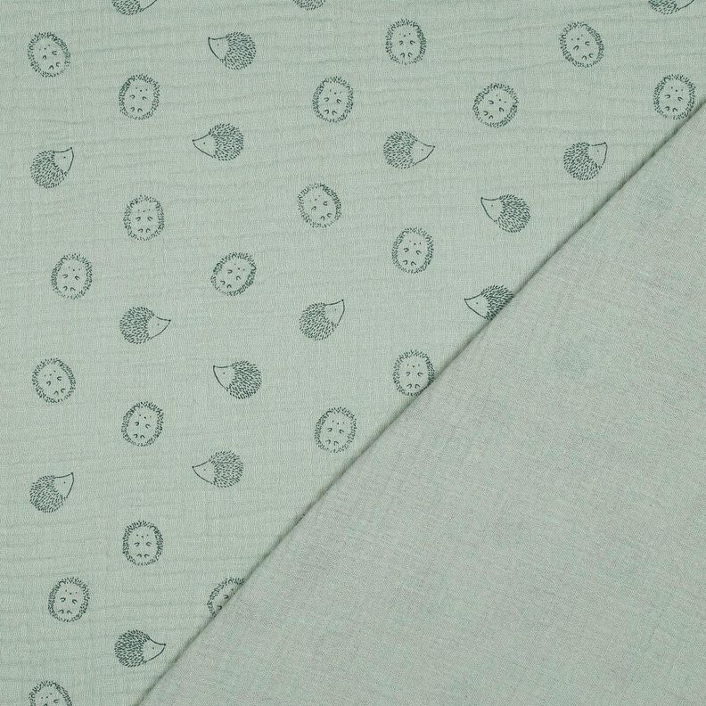 Tissu double gaze de coton Hérissons | Poppy Fabrics – menthe clair/vert foncé,  image number 4
