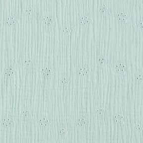 Tissu double gaze de coton Dentelle brodée Vrilles de fleurs – menthe clair,  Tissu double gaze de coton Dentelle brodée Vrilles de fleurs – menthe clair,