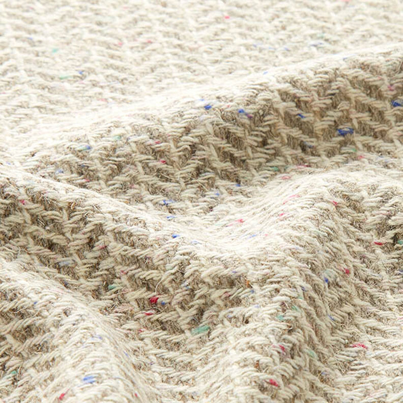 Tissu pour manteau en laine mélangée Chevrons – taupe,  image number 2