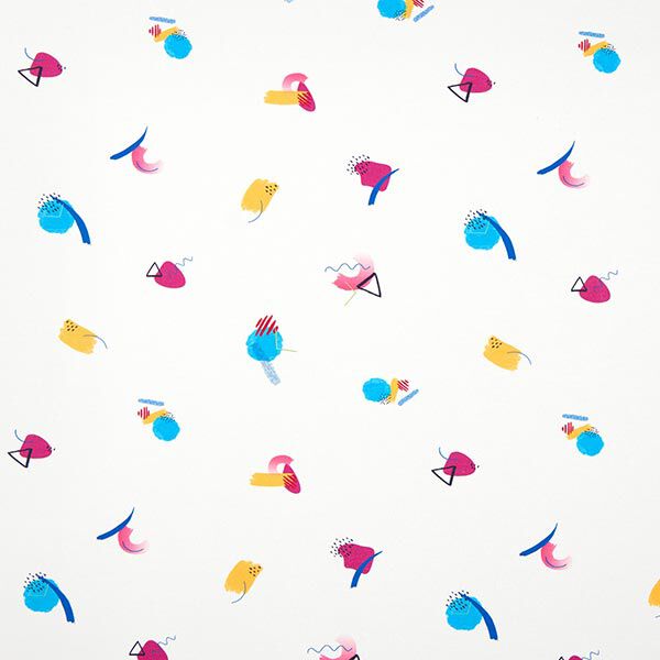 Jersey coton formes abstraites | Chouette à faire soi-même – blanc – Échantillon, image number 1