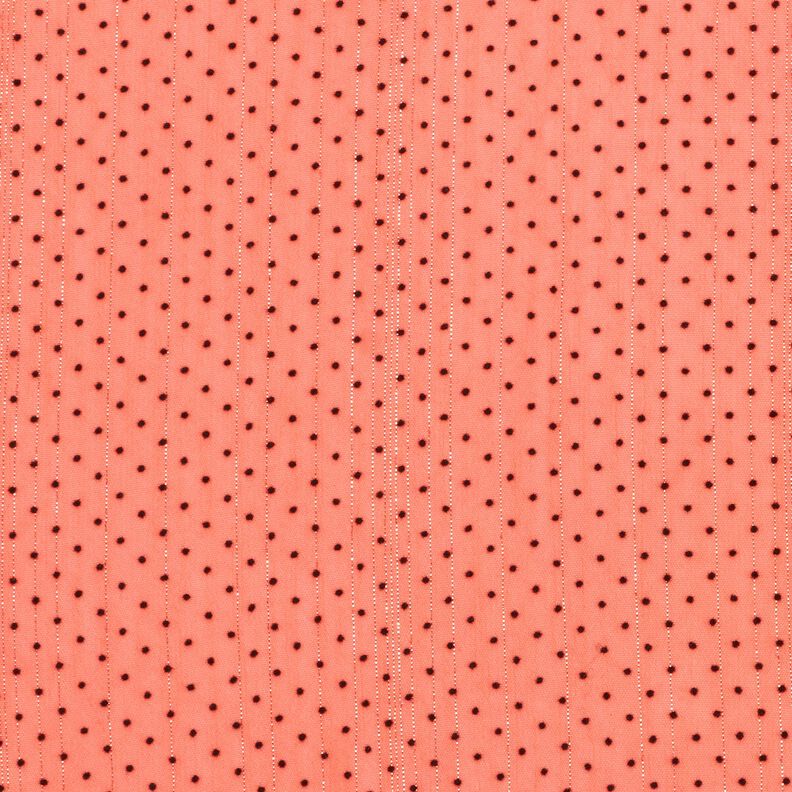 Mousseline Rayures et pois pailletés – orange, image number 1
