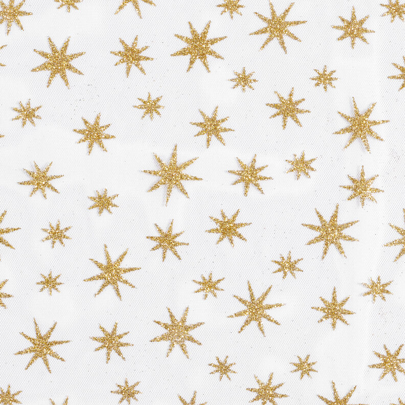 Tulle Étoiles pailletées – blanc/or,  image number 1