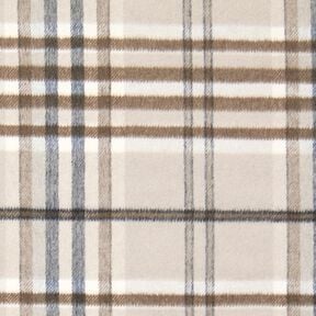Tissu pour manteau Mélange de laine Tissu gratté à carreaux – taupe clair/mocca, 