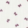 Tissu double gaze de coton Papillons – ivoire/lilas rouge,  thumbnail number 1