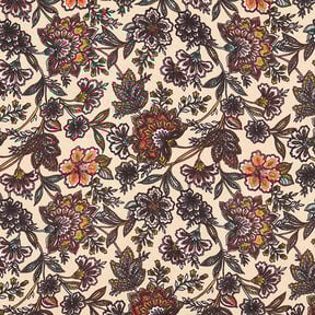 Satin de viscose Fleurs Paisley – noix de cajou, 