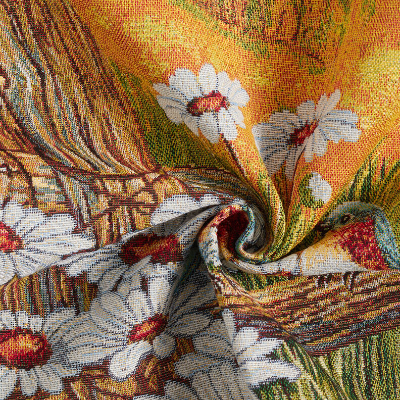panneau décoratif Gobelin Couple d'oiseaux – carmin/beige clair,  image number 3