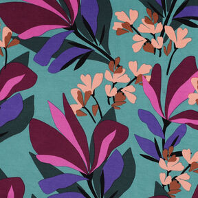 Tissu en viscose stretch Spring Garden | Nerida Hansen – bleu aqua/rouge bordeaux, 
