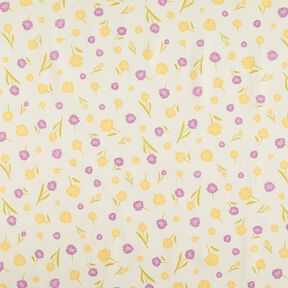Tissu de décoration Semi-panama Petites fleurs de printemps – écru/jaune vanille, 