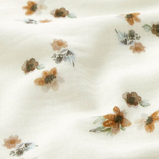 Tissu double gaze de coton Petites fleurs aquarelle dispersées Impression numérique | by Poppy –, 