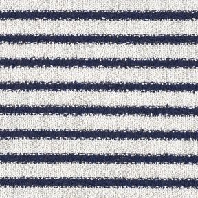Tricot bouclé à rayures et paillettes – blanc/bleu marine, 