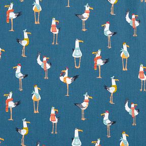 Tissu en coton cretonne mouettes – bleu marine, 
