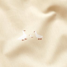 Popeline coton Famille d'oies – beige clair, 