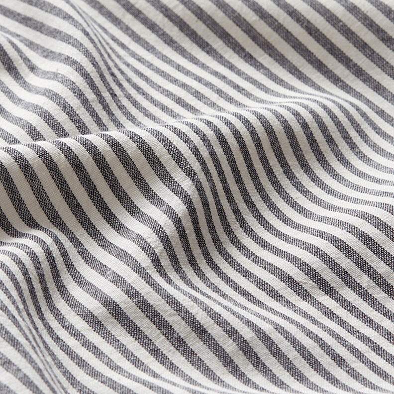 Mélange coton viscose Rayures – noir/écru,  image number 2