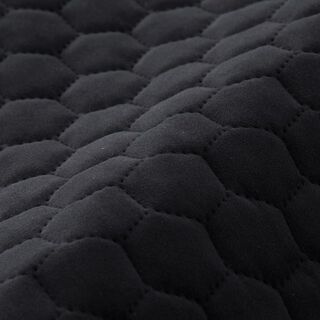 Tissu de revêtement velours matelassé nid d'abeille – noir, 