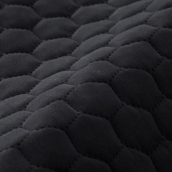 Tissu de revêtement velours matelassé nid d'abeille – noir – Échantillon,  image number 2