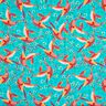 Beachwear tissu viscose paons et fleurs – bleu aqua/rose intense,  thumbnail number 1