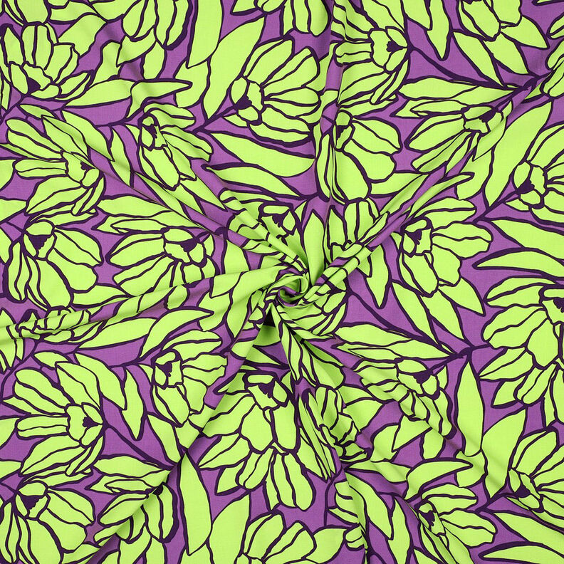 Lenzing Ecovero Inked Bouquet | Nerida Hansen – lilas rouge/vert tilleul,  image number 3