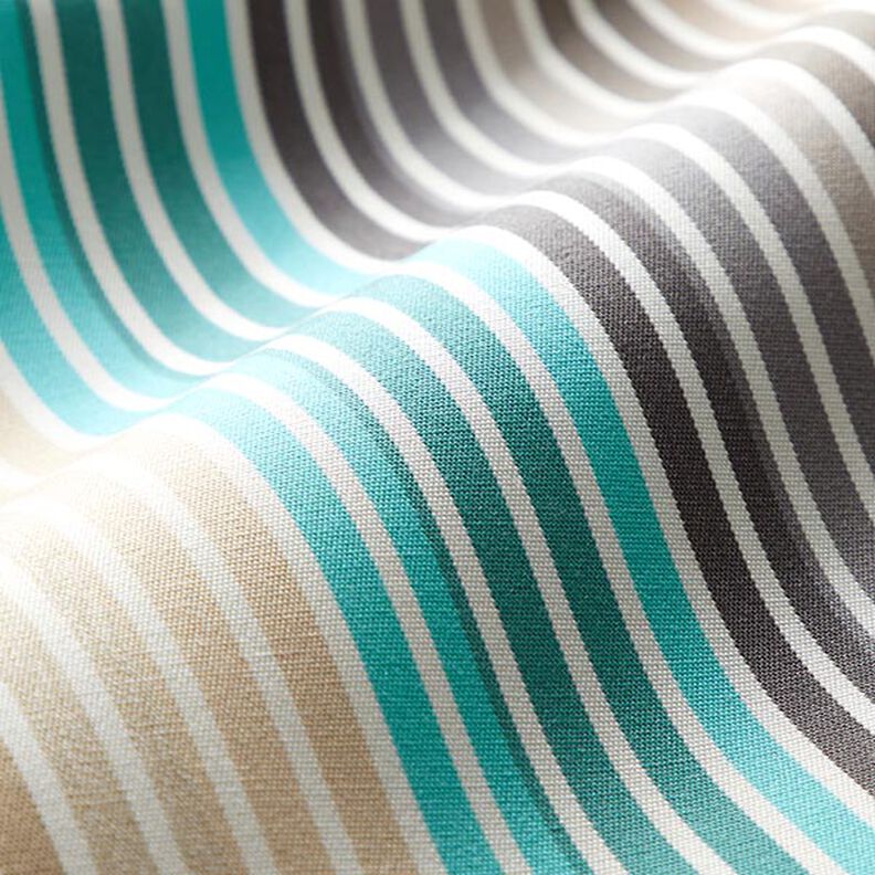 Tissu d’extérieur Canvas Dégradé de rayures – turquoise/gris,  image number 3