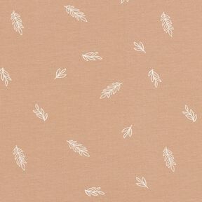Jersey coton feuilles – marron clair, 