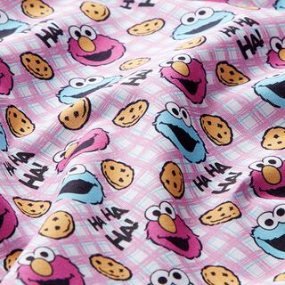 Popeline coton Tissu sous licence Cookie Monster et Elmo | Sesame Workshop – écru/rose, 