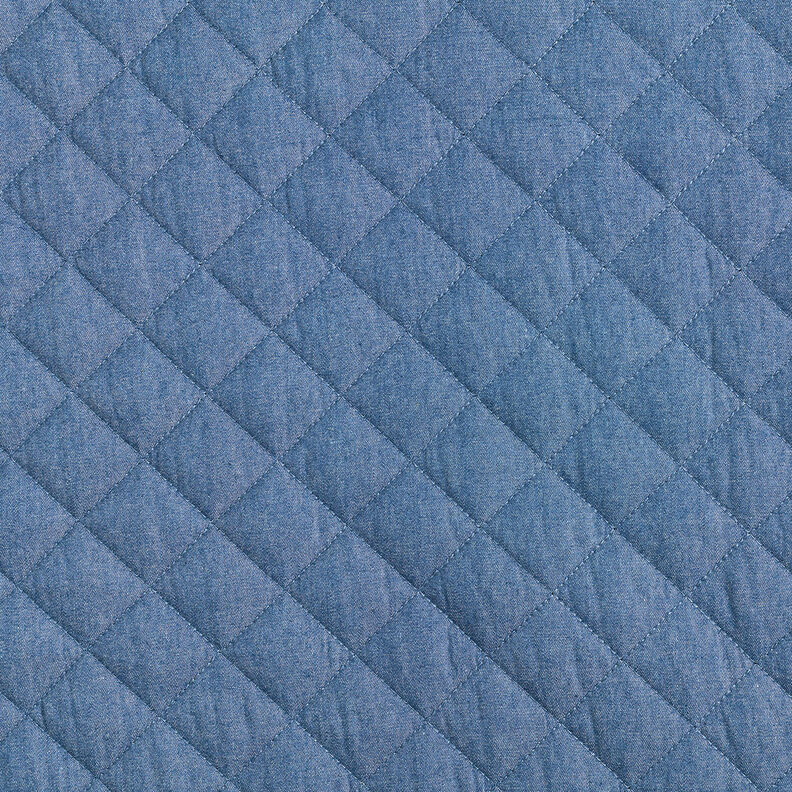 Tissu chambray matelassé uni – bleu jean,  image number 1