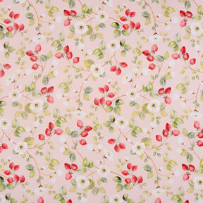 Tissu en coton Popeline Fleurs de fraisier – rosé/rouge, 