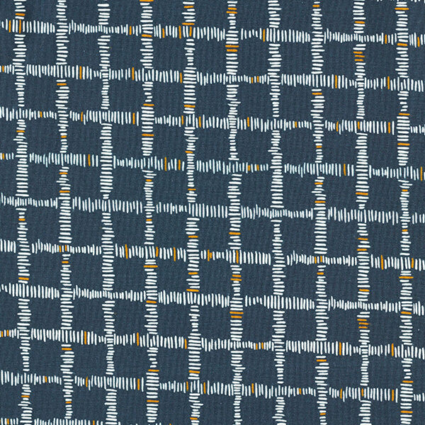 GOTS Jersey coton Carreaux | Tula – bleu nuit/moutarde,  image number 1