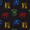 Jersey coton Tissu sous licence Harry Potter, initiales et animaux héraldiques | Warner Bros. – noir,  thumbnail number 1