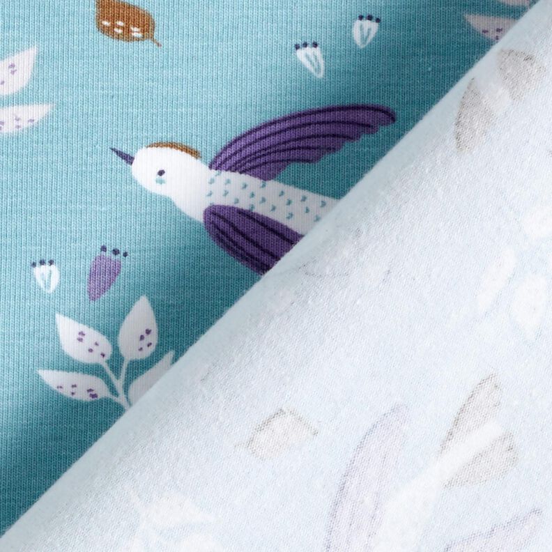 Jersey coton Petits oiseaux – bleu pigeon, image number 4