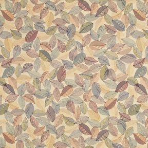 Tissu de décoration Gobelin Croquis de feuilles – beige clair/vert, 