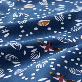 Jersey coton Hirondelles au dessus d'un pré – indigo, 