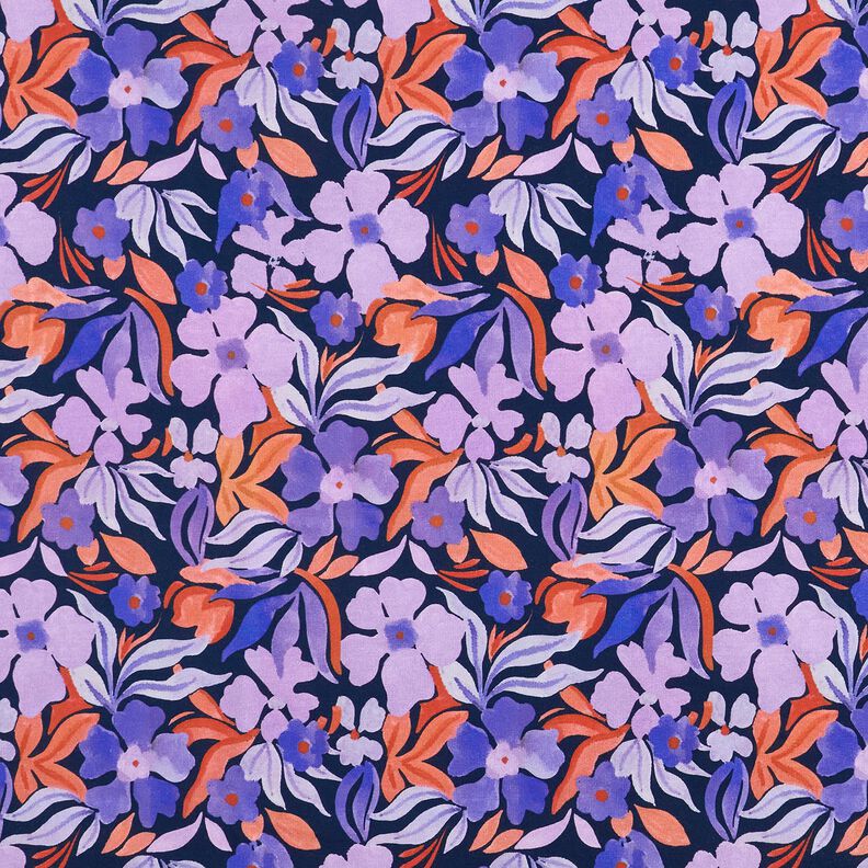 Softsweat Fleurs impression numérique – bleu nuit/lilas,  image number 1