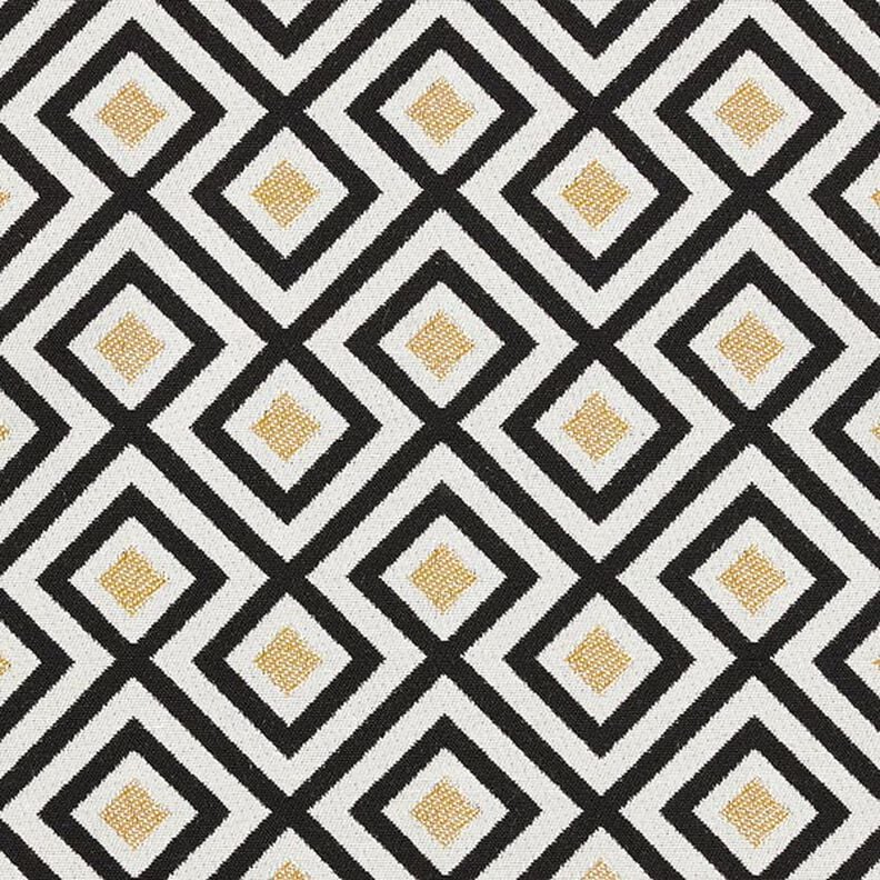 Tissu décoratif Jacquard Losanges Art Déco – écru/or,  image number 1