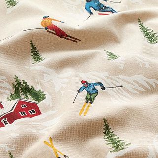 Tissu de décoration Semi-panama Pistes de ski – nature, 