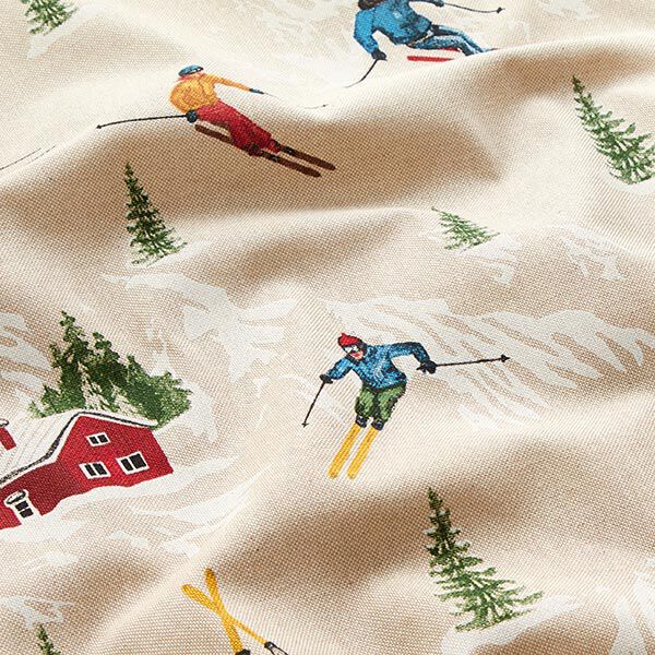 Tissu de décoration Semi-panama Pistes de ski – nature,  image number 2