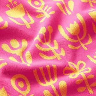 GOTS Jacquard maille EVERMORE Diversity | Hamburger Liebe - Albstoffe – rose vif/jaune, 