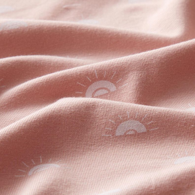 Jersey coton Coucher de soleil – vieux rose clair,  image number 2